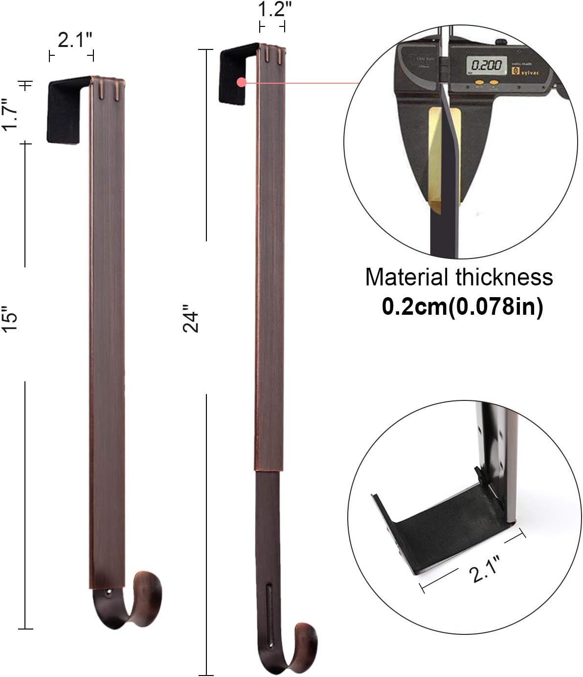 Myfolrena Wreath Hanger Adjustable Door Mount
