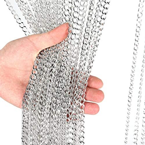 Doorway String Curtain with Silver Aluminum Chain