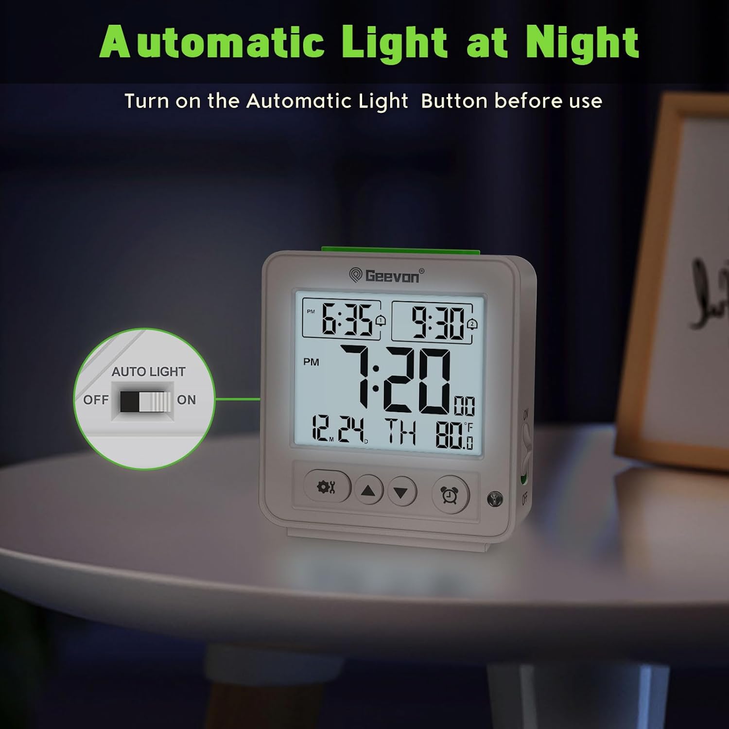 Geevon Smart Night Light Alarm Clock with Dual Alarm and Temperature Monitor