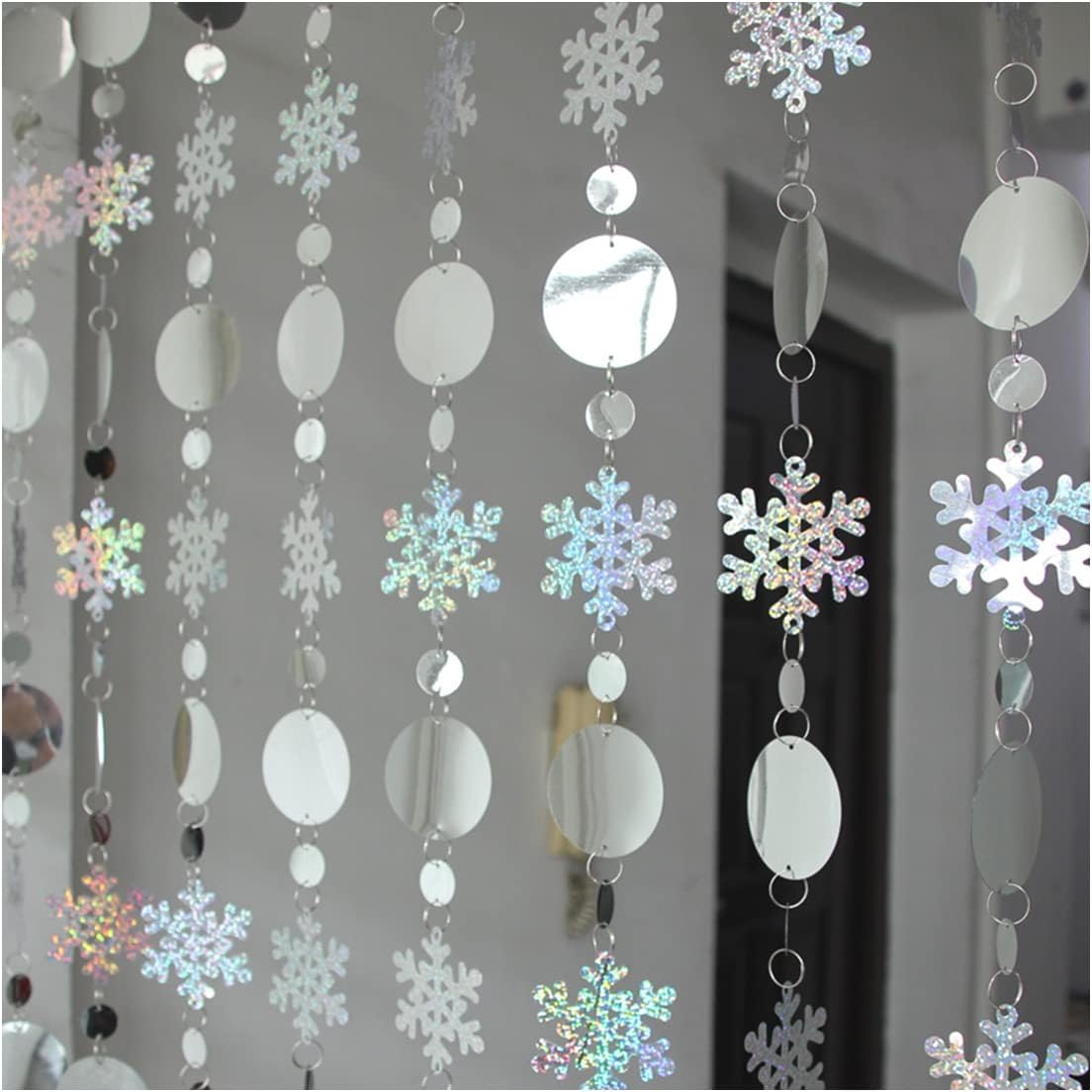QueenBox 5Pcs 394in Round Sequin Curtain