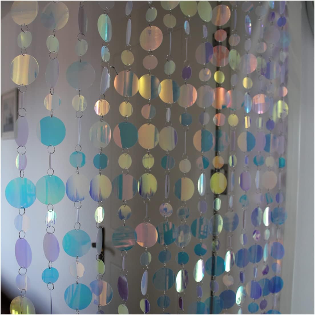 QueenBox 5Pcs 394in Round Sequin Curtain