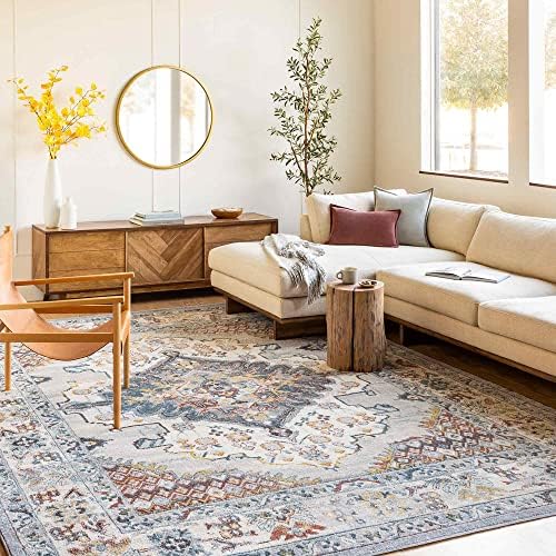 Livabliss Anja Oriental Medallion Area Rug 67 x 9 Grey
