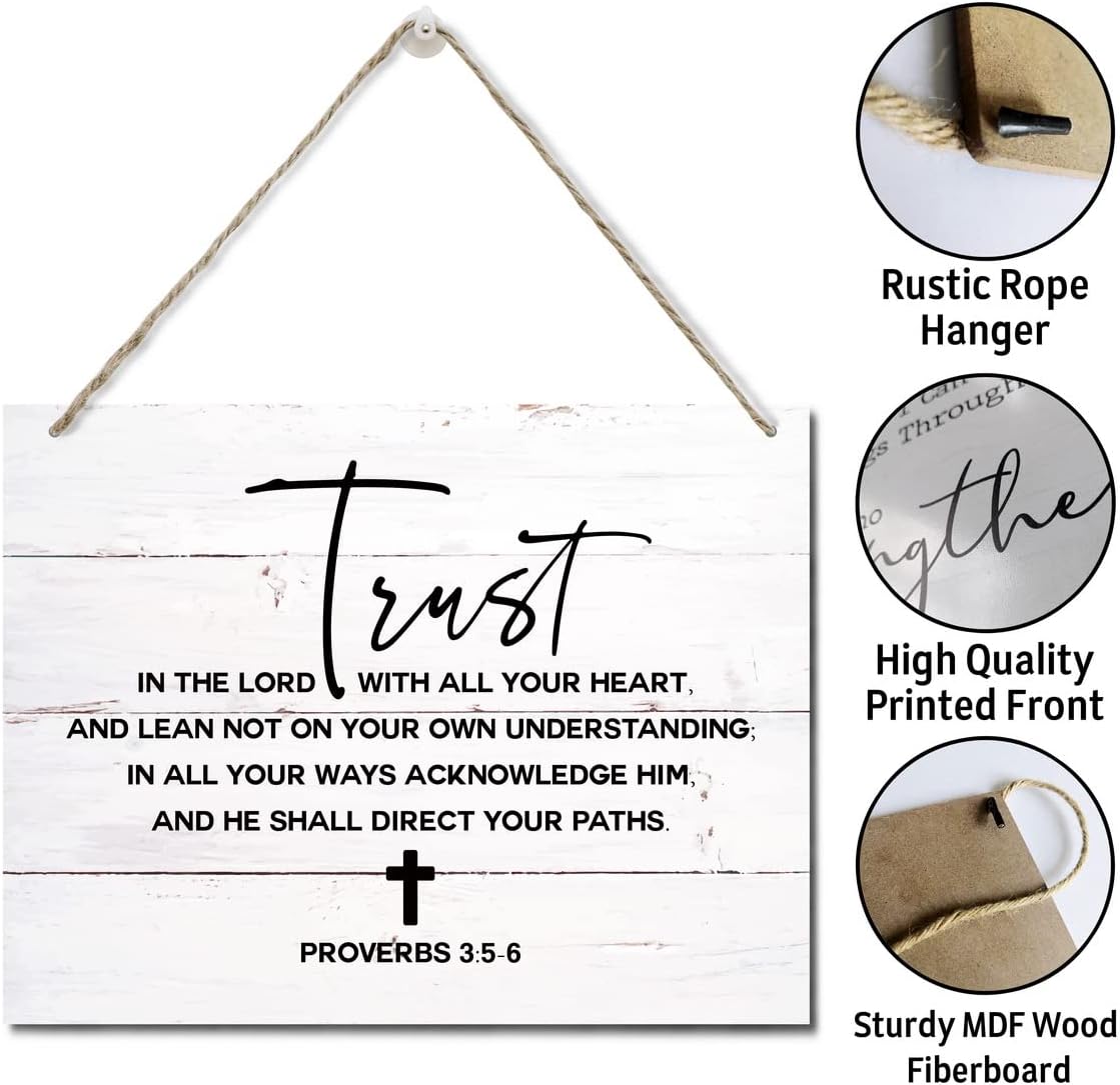 Bible Verse Wood Plaque Wall Hanging Sign