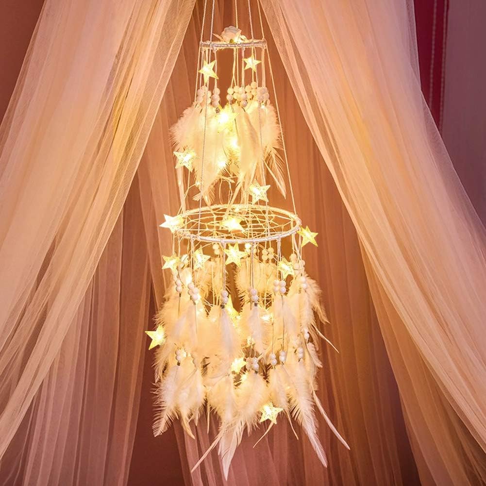 Dremisland Double Circle Dream Catcher with LED Fairy Lights