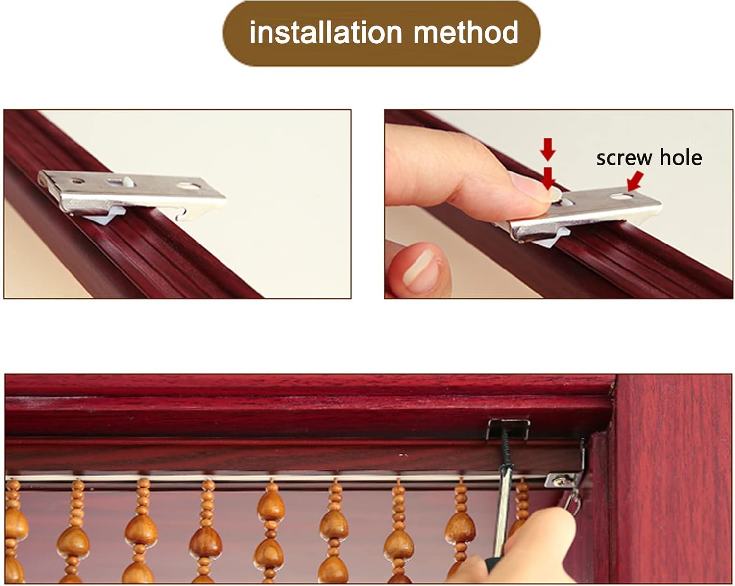 KDDEON Natural Wood Bead Curtain for Doorways and Windows