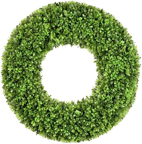 DDHS 20 Inch Artificial Boxwood Wreath for Front Door