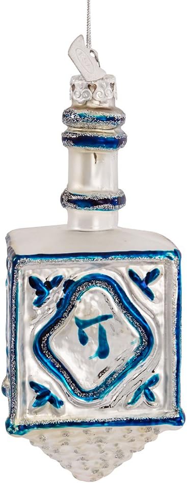 Kurt Adler 4-14 Inch Noble Gems Glass Dreidel Hanukkah Ornament