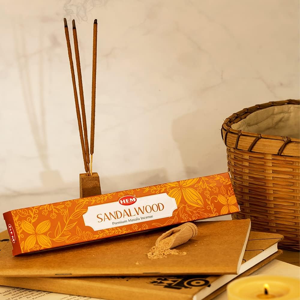 HEM Premium Sandalwood Masala Incense Sticks - Pack of 12