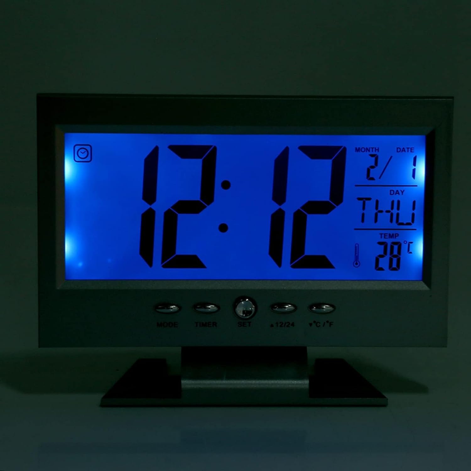 Beufee Atomic Alarm Clock with Night Light and Temp Display