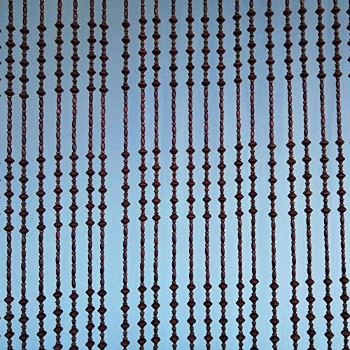OKUOKA Red Wine Wooden Beaded Door Curtain
