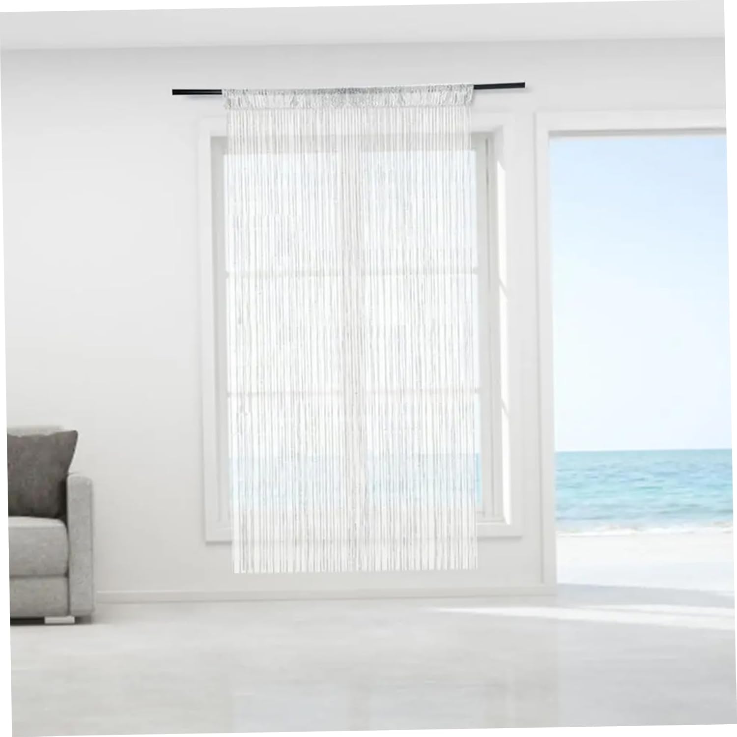 Elegant Tassel Beaded Door Curtain Fly Screen 79x39 Inch