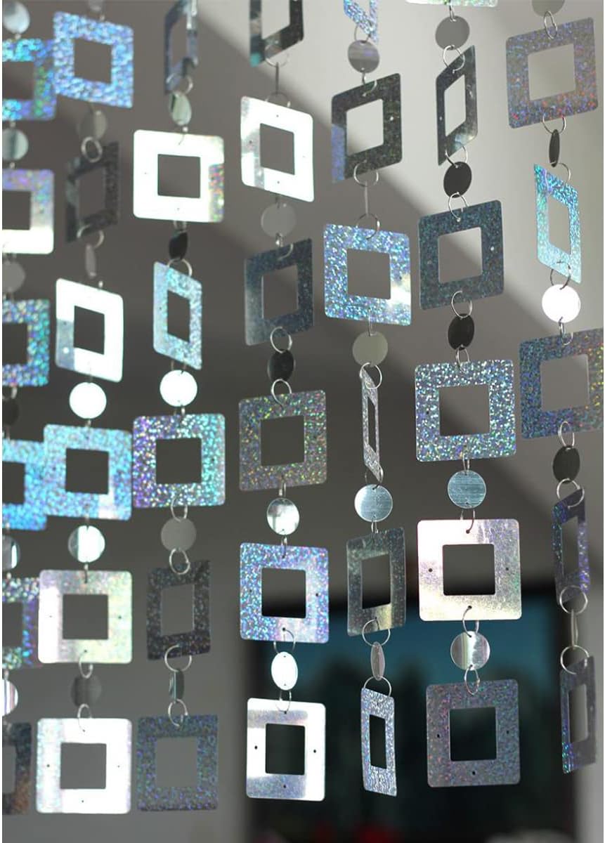 QueenBox 5Pcs 394in Round Sequin Curtain
