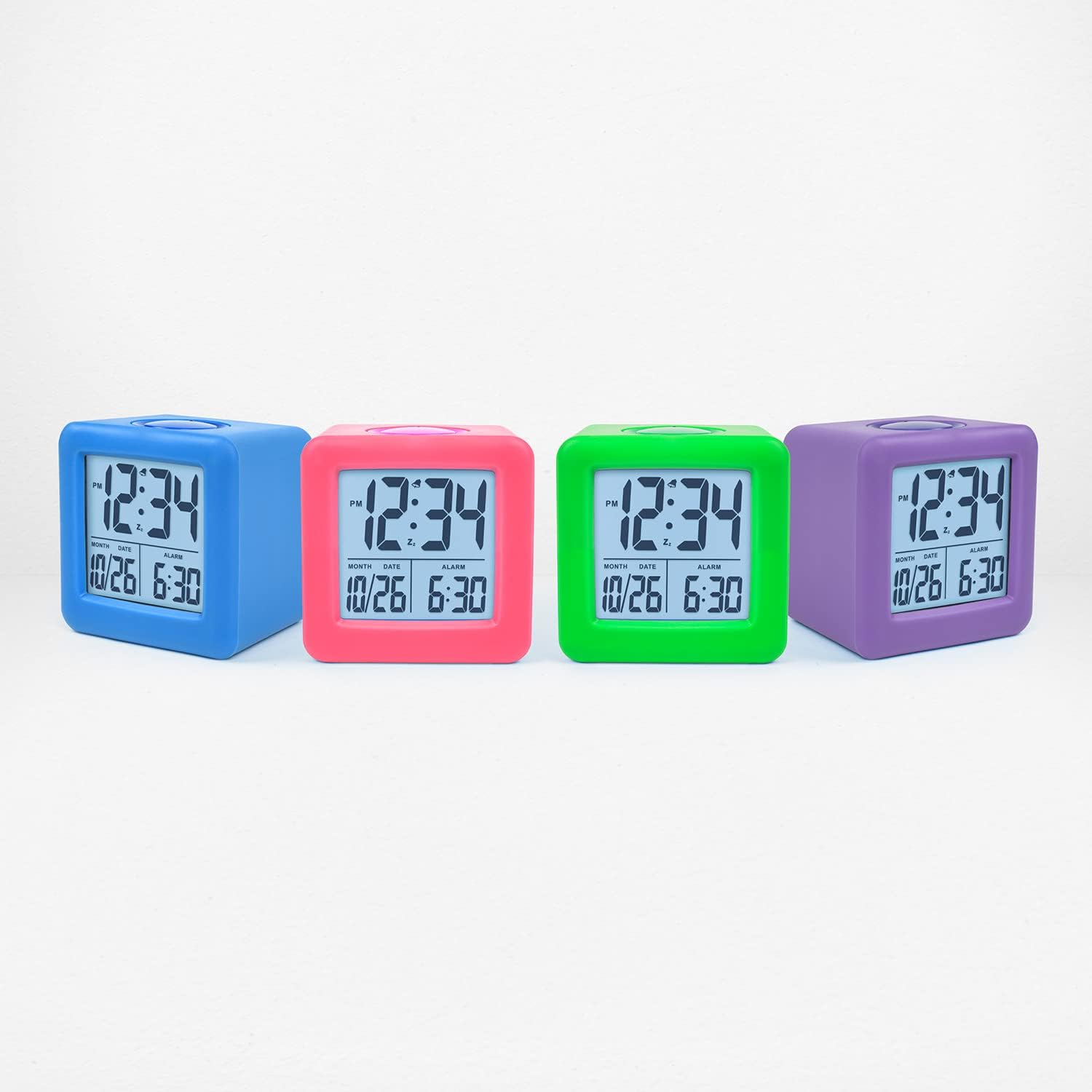 Equity 73005 Blue Soft Cube LCD Alarm Clock with Smart Light 1