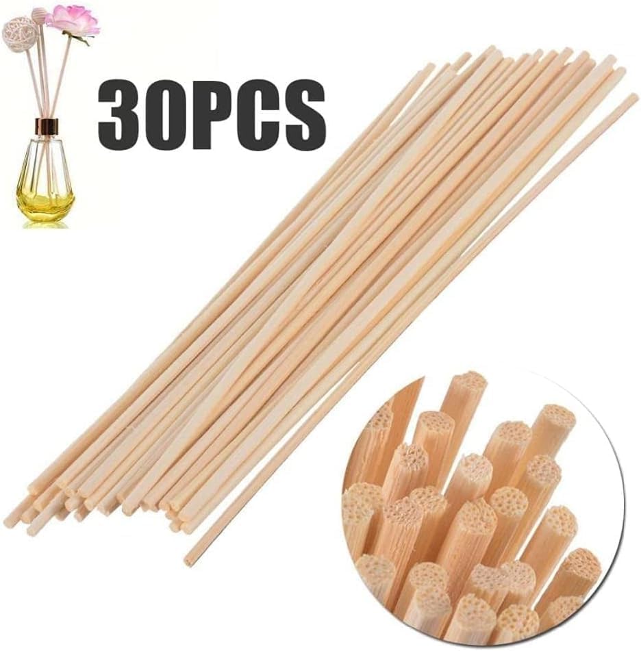 30 Pcs Wood Rattan Reed Sticks for Diffusers and Aromatherapy