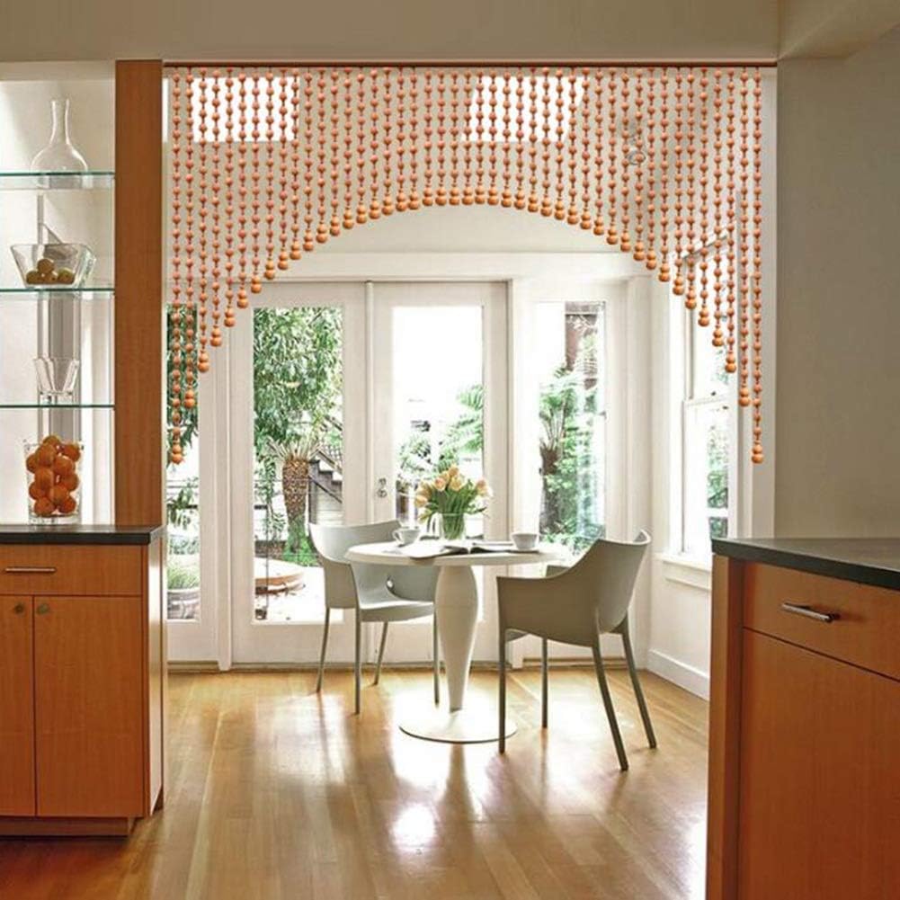 Beaded Curtain Wooden Beads Door Partition Interior Decor