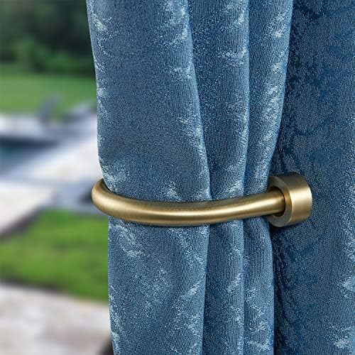 Premium Curtain Holdback with Brass Cap Finials Set of 4