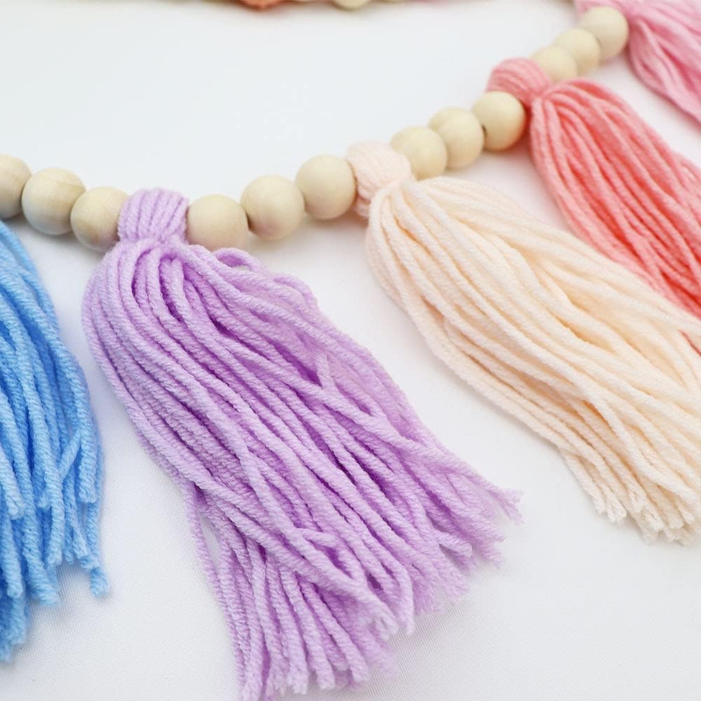 433 Inch Rainbow Tassel Garland for Kids Room