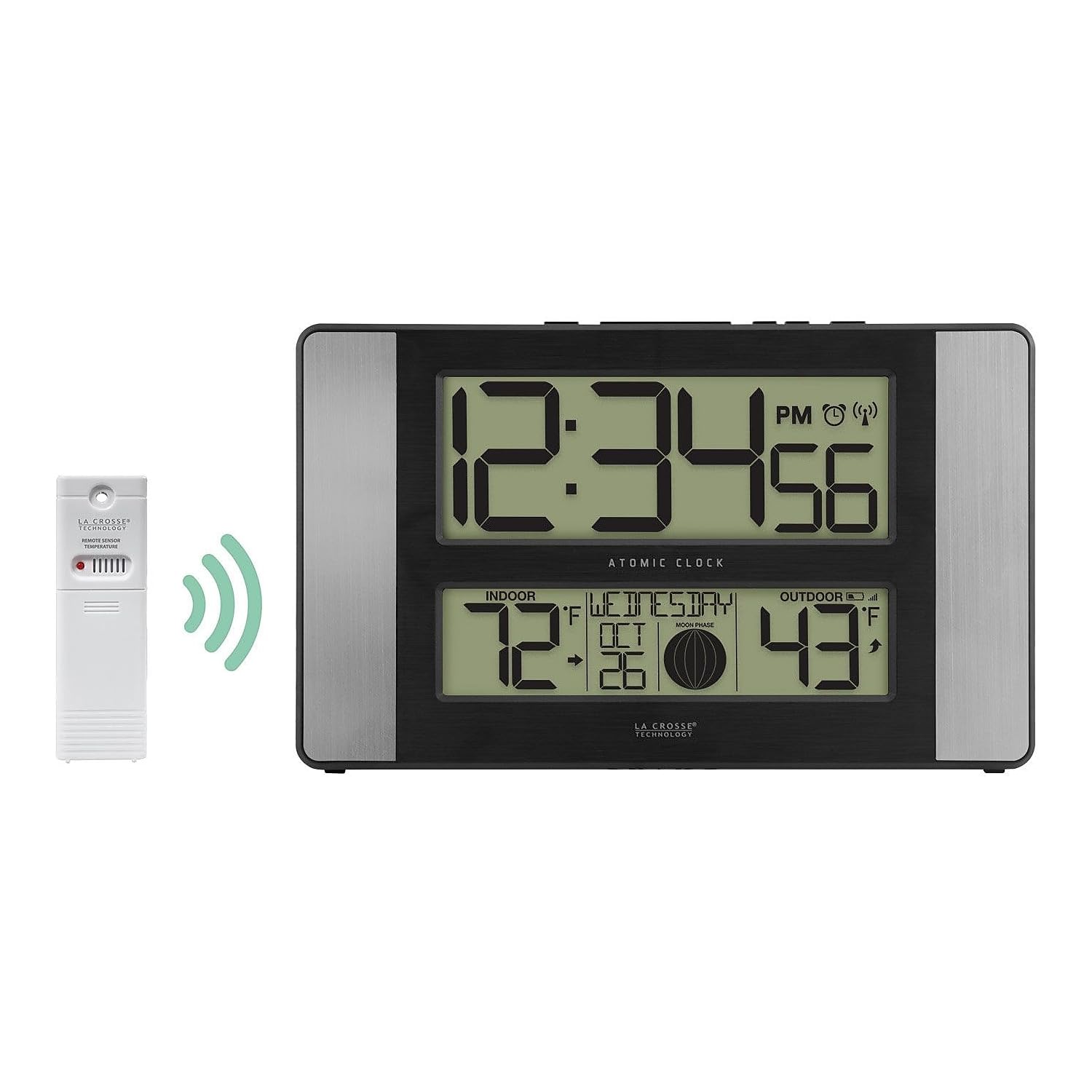 La Crosse Technology Atomic Digital Clock with Temperature and Moon Phase