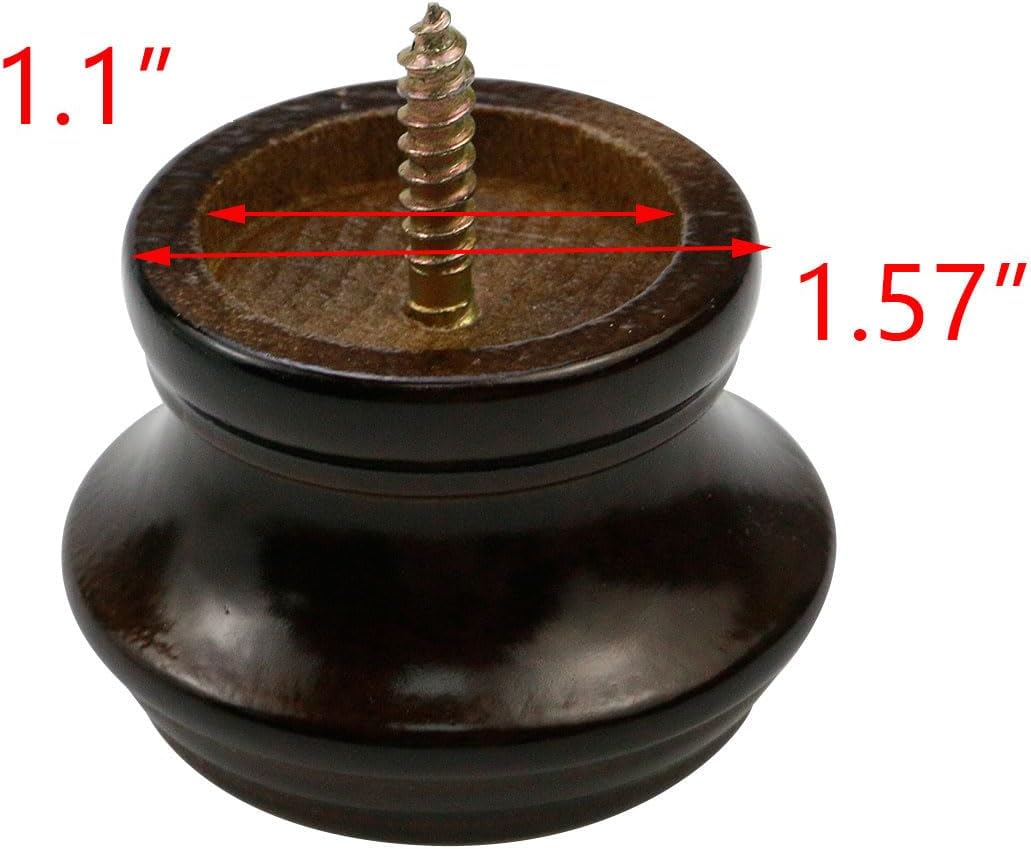 T Tulead Brown Curtain Rod Finial 2PCS