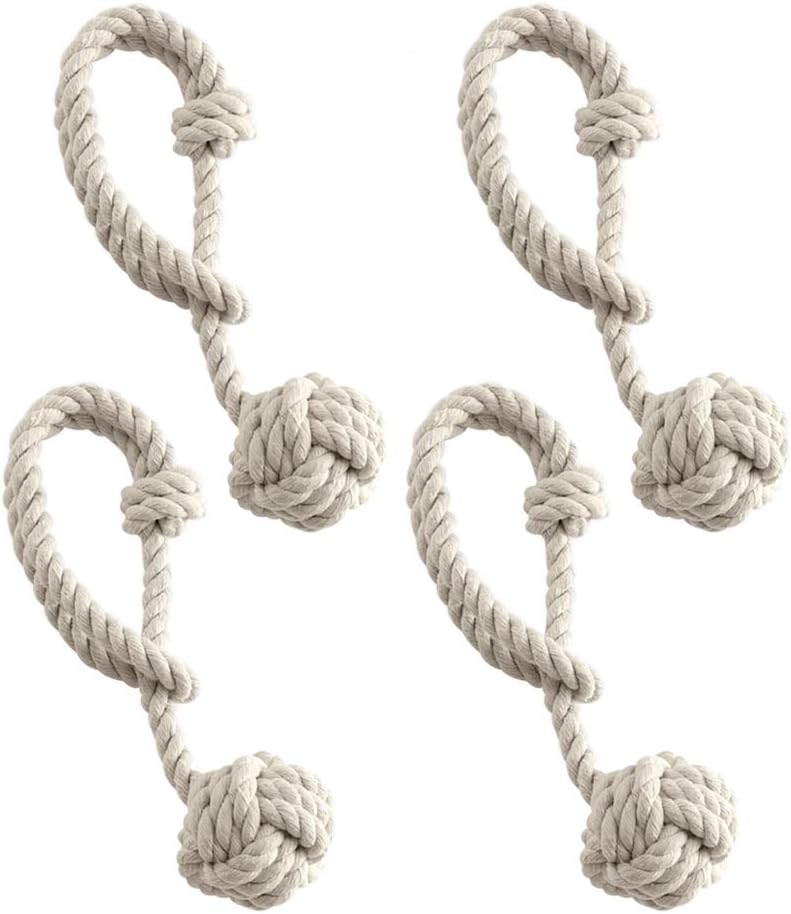 Home Queen Curtain Tiebacks Nautical Style 2 Pairs Beige