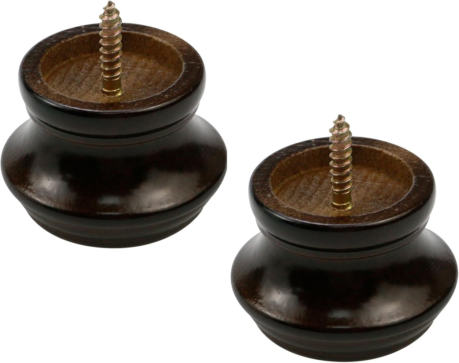 T Tulead Brown Curtain Rod Finial 2PCS