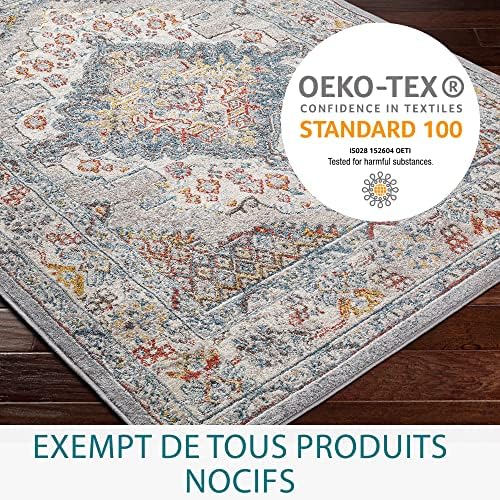 Livabliss Anja Oriental Medallion Area Rug 67 x 9 Grey
