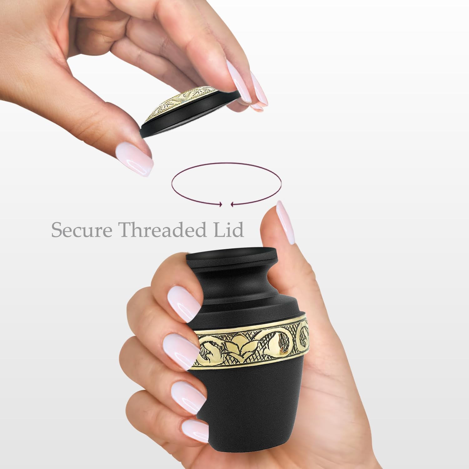 Trupoint Memorials Small Urns Set of 4 Grecian Black Gold