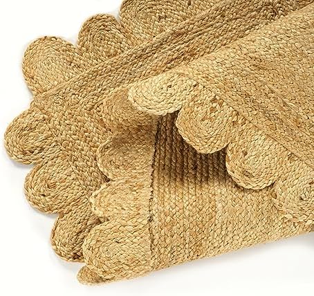 GRUHUM Scalloped Jute Runner Rug 26 x 10ft