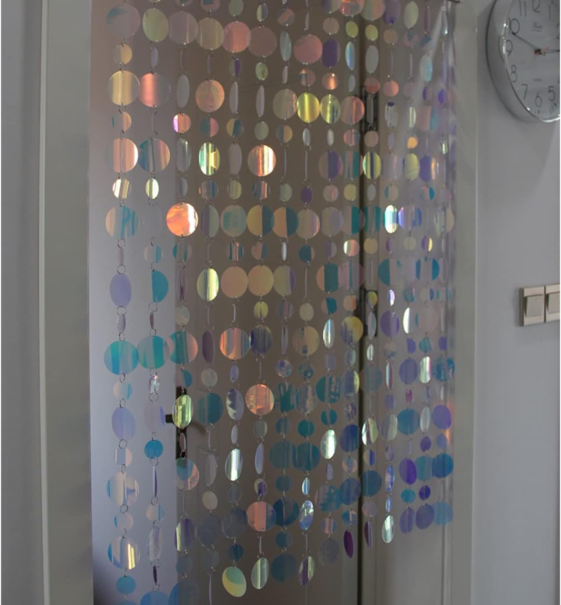 QueenBox 5Pcs 394in Round Sequin Curtain