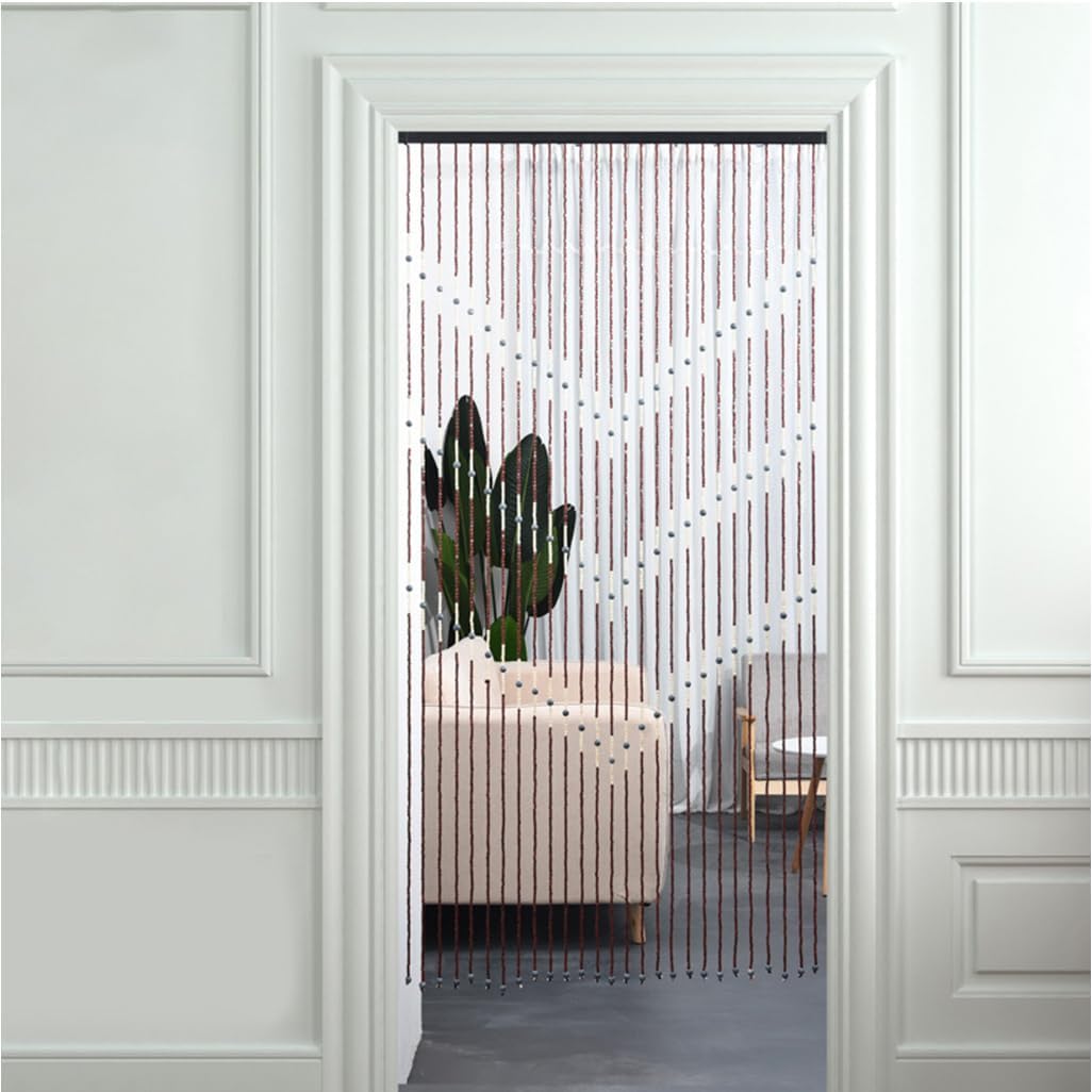GVILTY Solid Wood Beaded Curtain Panel 90x170cm