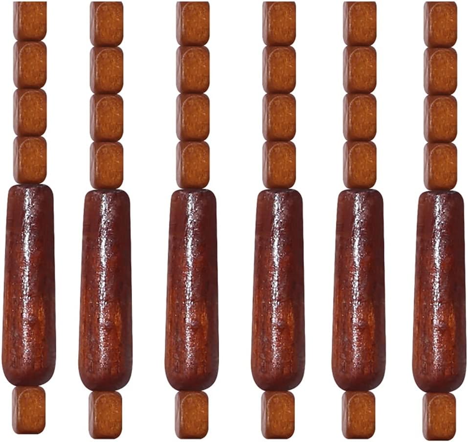 ZHOUXIAO Natural Wood Beaded Curtain 32 Strands 90x175cm