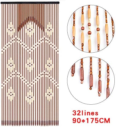 Wooden Beaded Curtain 90x175cm Door Divider