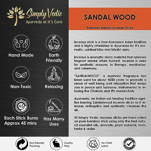 Sandalwood Incense Sticks 250g - 135 Handmade with Free Holder