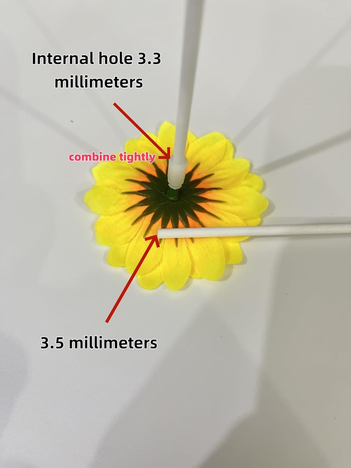 100 Diffuser Sticks with 3-35mm Artificial Flowers