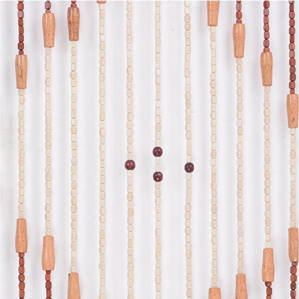 GVILTY Wooden Beaded Curtains Window Decor 90x175cm