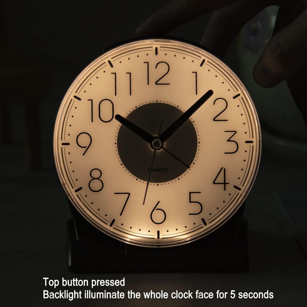 Silent No Ticking Analog Alarm Clock for Seniors