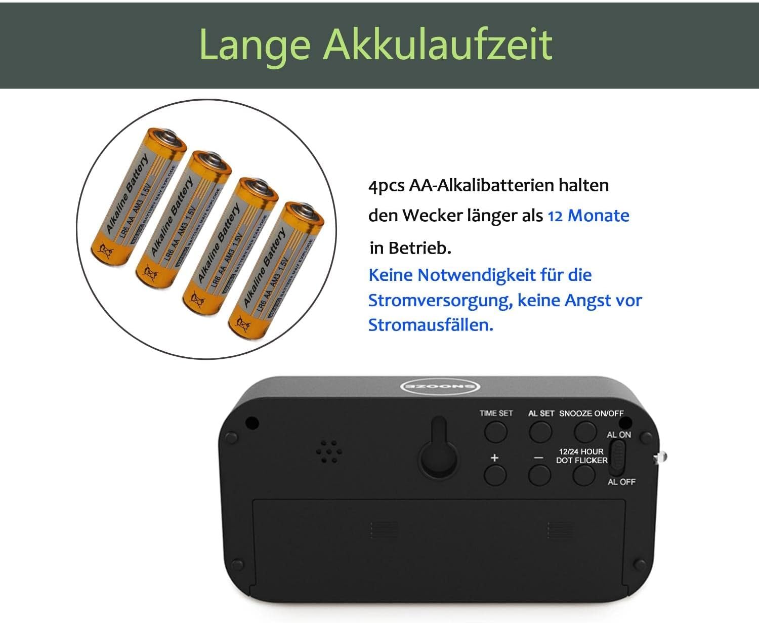 Energy Saving Digital Alarm Clock with LED Display