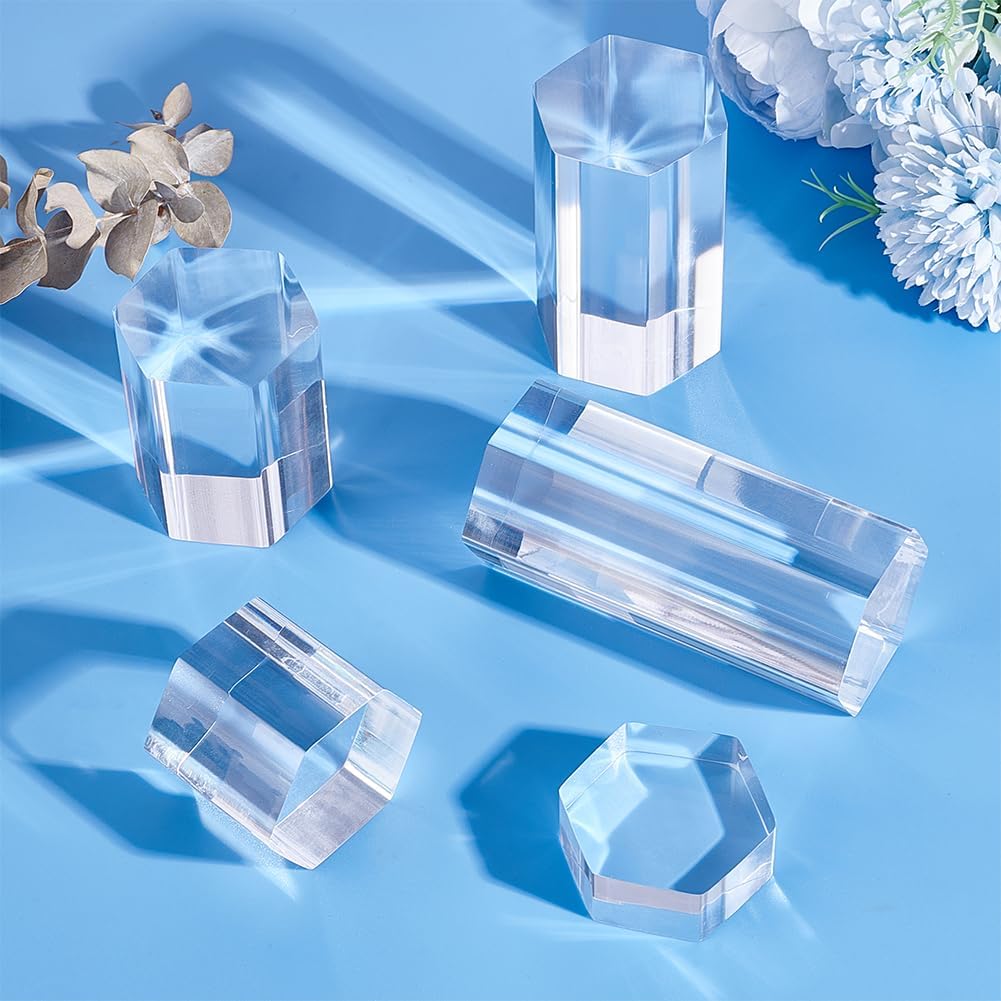BENECREAT 5 Pcs Acrylic Display Pedestals