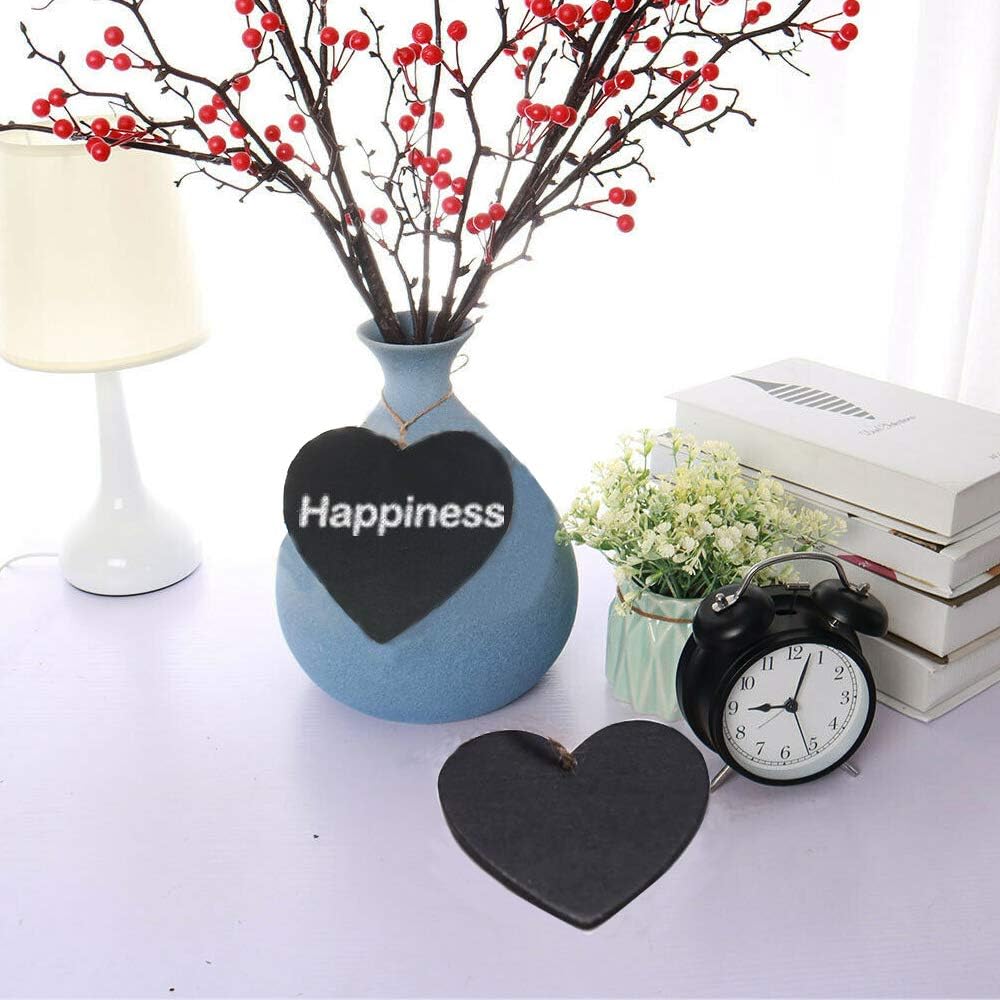 15Pcs Mini Heart Shaped Chalkboard Signs for Decorations