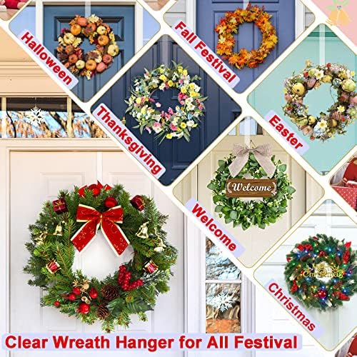 Clear Wreath Hangers 12 Inch 2 Pack Front Door Hooks