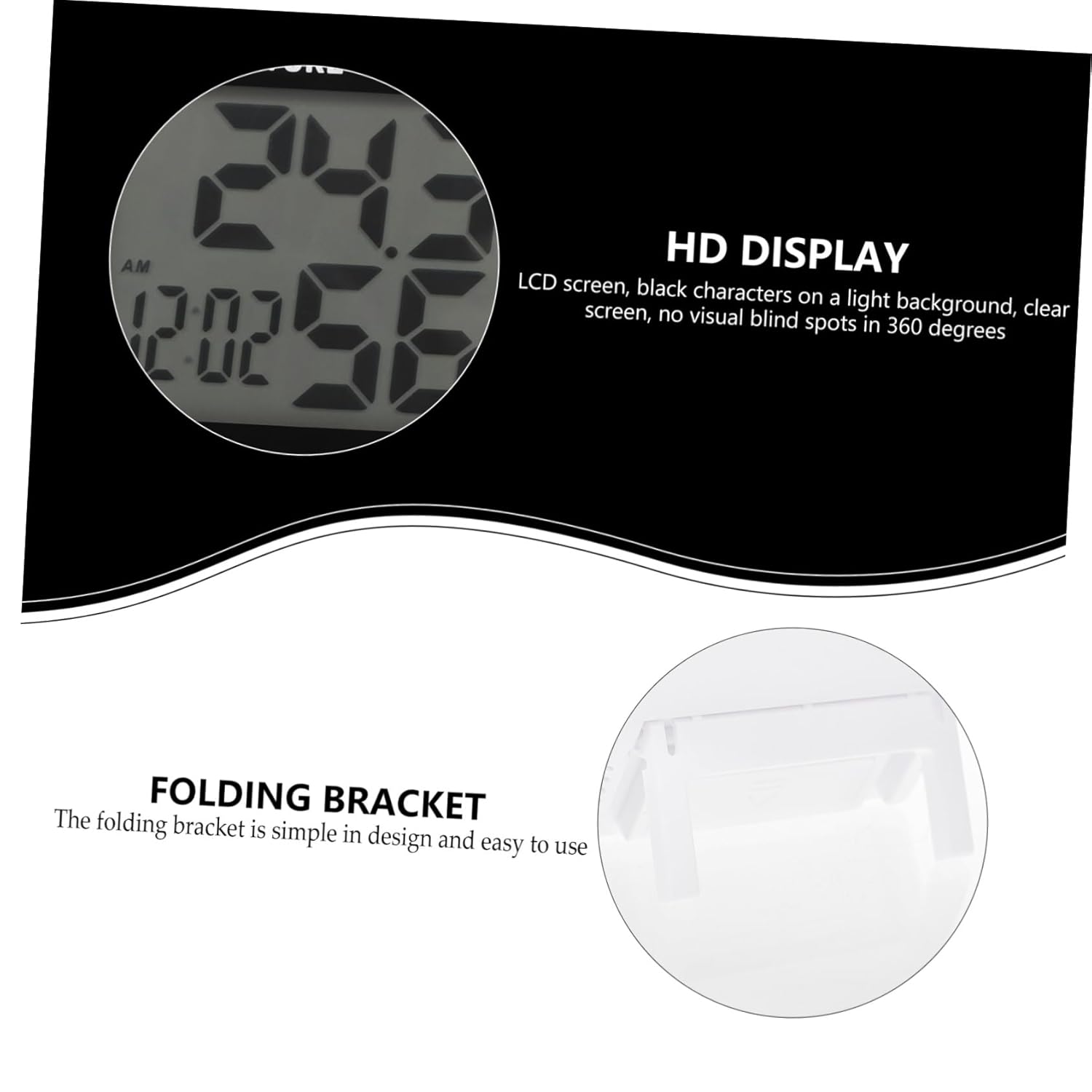 1pc LCD Thermometer Clock for Indoor Temp Humidity Monitoring