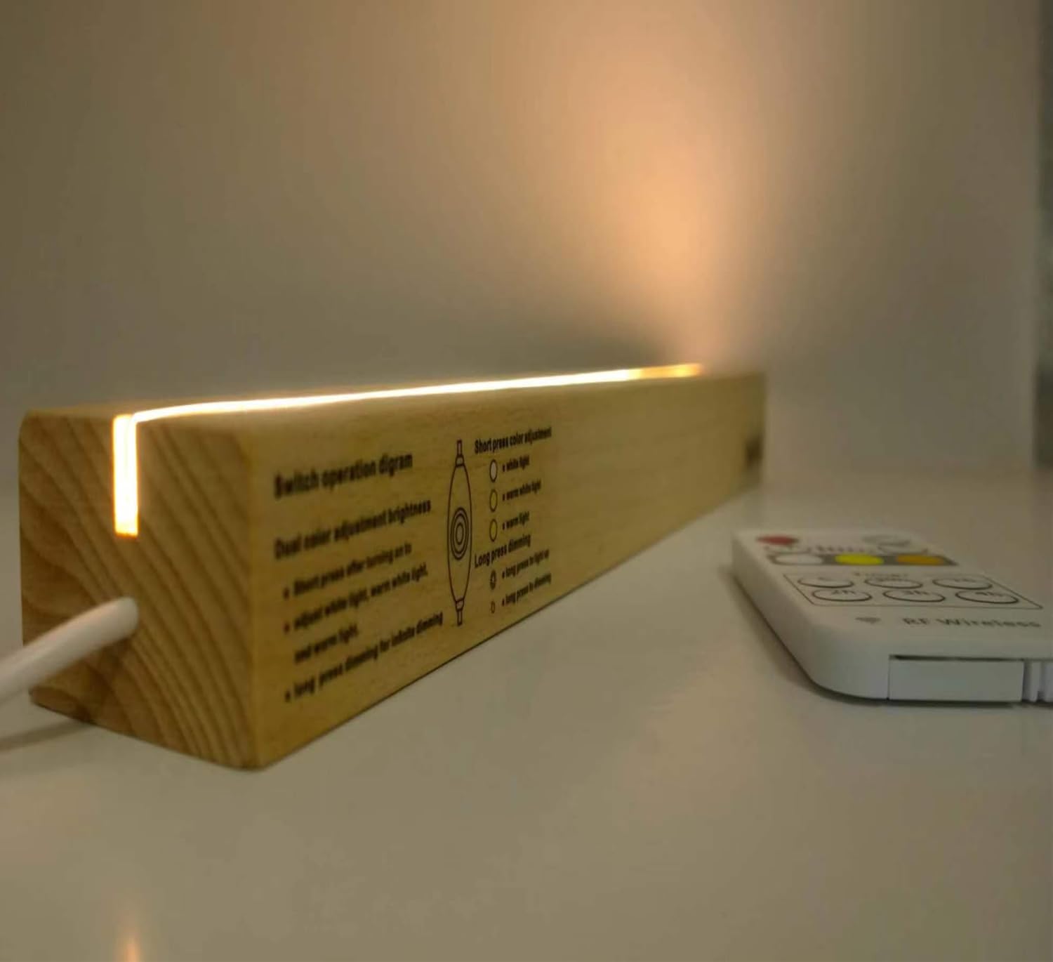 JUJIU 118 Inch LED Lighted Wood Pedestal Stand with Remote Control