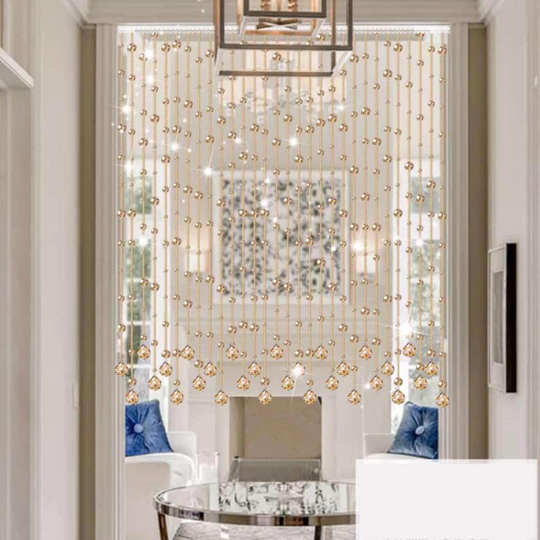 GVILTY Crystal Beaded Curtain Door Divider 100x120cm