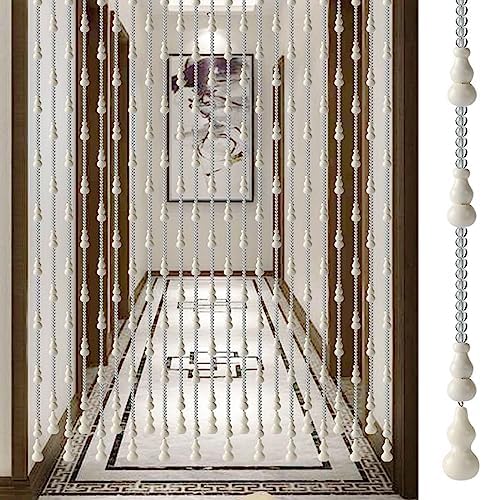 Wood Beaded Curtain with Gourd Shape Beads 65x155cm