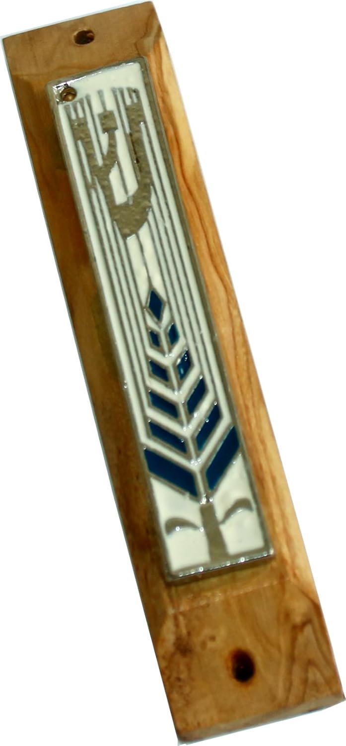 Olive Wood Mezuzah with Shema Scroll
