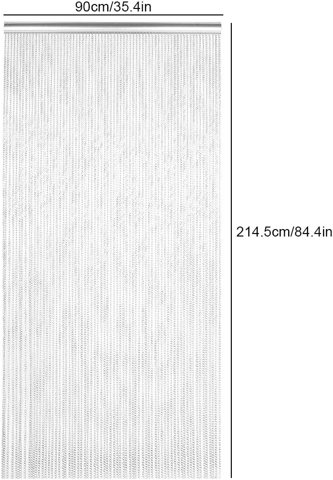 Doorway String Curtain with Silver Aluminum Chain
