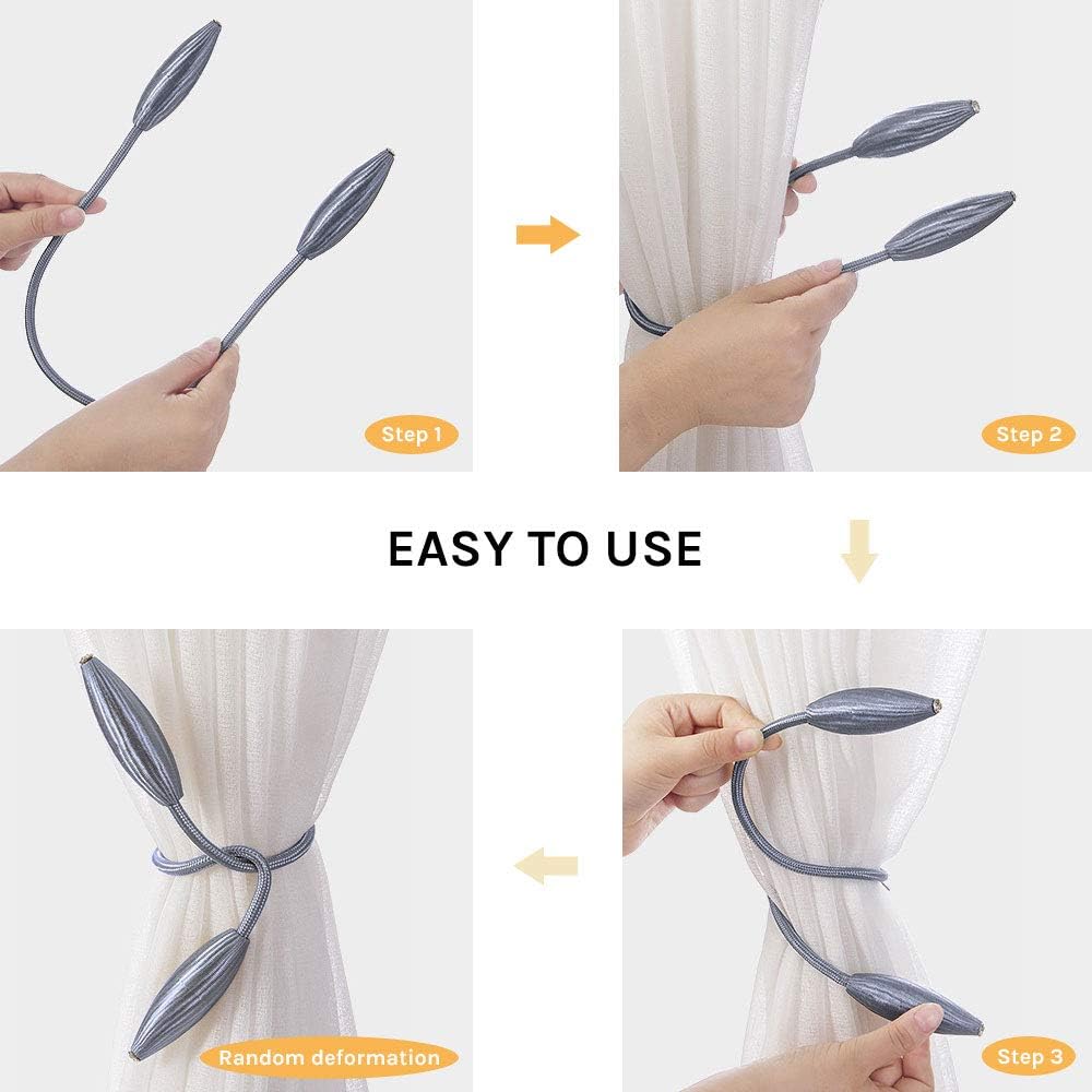 NICEEC 2 Pack Crystal Curtain Tiebacks Holdbacks
