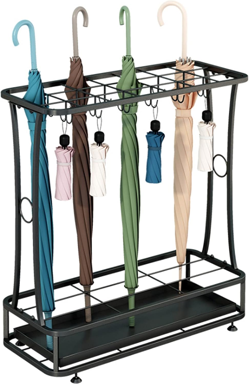 Tonchean Umbrella Rack Stand with 21 Slots and Drip Tray Black