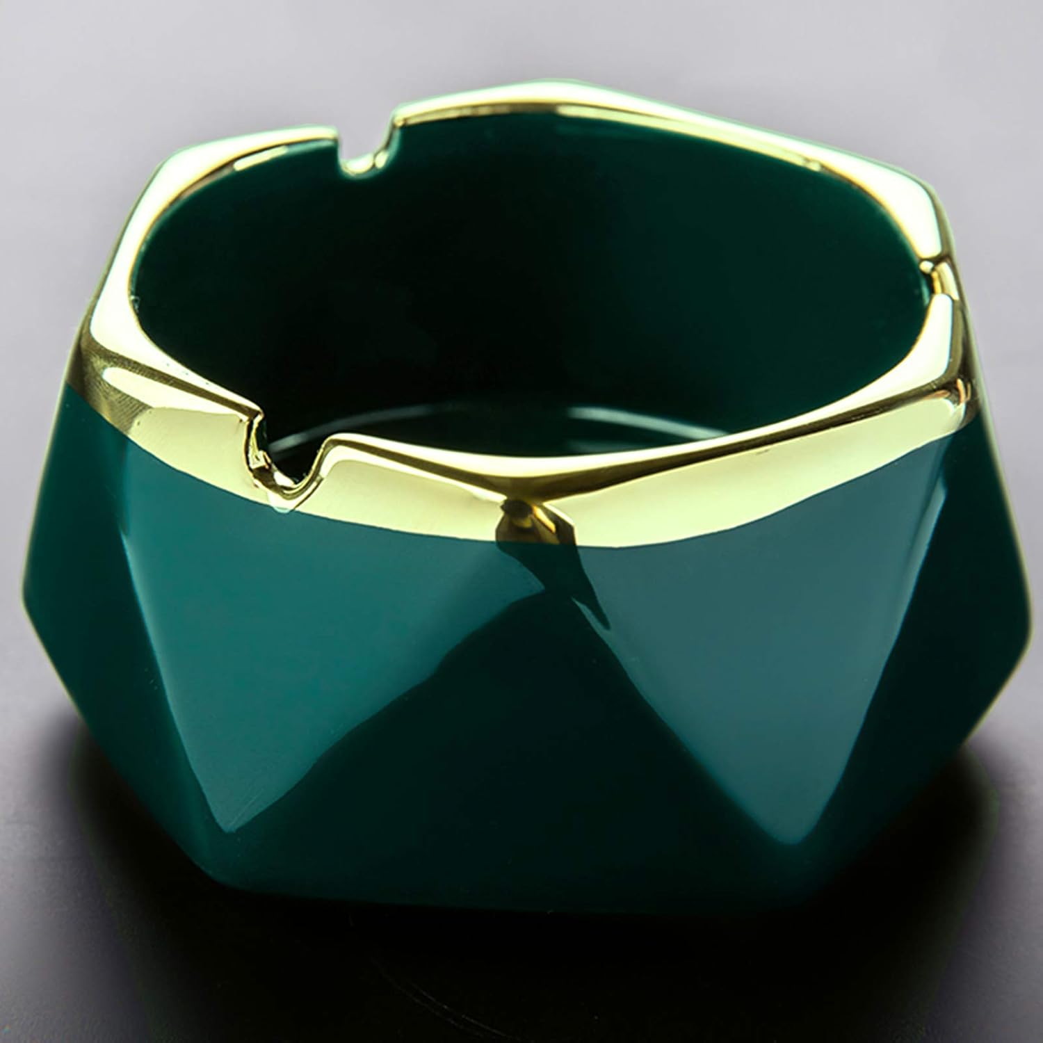 Ceramic Ashtray 5 Inch Emerald Blackish Green