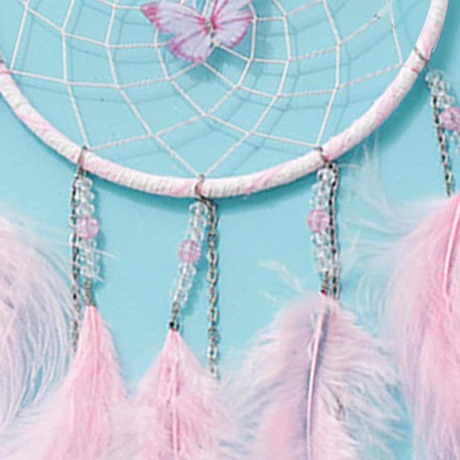 Pink Butterflies Dream Catcher Handmade Wall Decoration